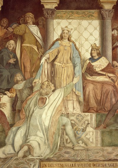 (detail) Der Saengerkreis, Wartburg Castle by Moritz Ludwig von Schwind